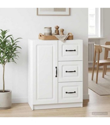 vidaXL Sideboard with Drawer White 66 x 34.5 x 87 cm Engineered Wood — V0672202922