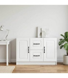 vidaXL Sideboard with Drawer White 89 x 34.5 x 57 cm Engineered Wood — V0672202925