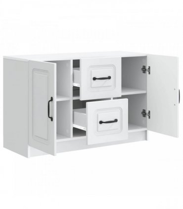vidaXL Sideboard with Drawer White 89 x 34.5 x 57 cm Engineered Wood — V0672202925