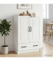 vidaXL Sideboard with Drawer White 66 x 34.5 x 92 cm Engineered Wood — V0672202926