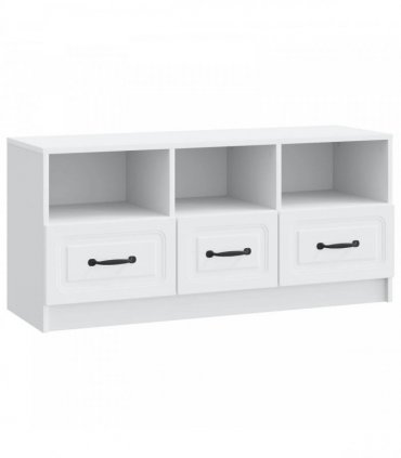 vidaXL TV Cabinet with Drawer White 102 x 34.5 x 47 cm Engineered Wood — V0672202927