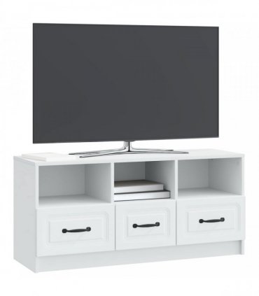 vidaXL TV Cabinet with Drawer White 102 x 34.5 x 47 cm Engineered Wood — V0672202927