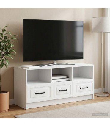 vidaXL TV Cabinet with Drawer White 102 x 34.5 x 47 cm Engineered Wood — V0672202927