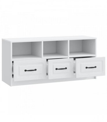 vidaXL TV Cabinet with Drawer White 102 x 34.5 x 47 cm Engineered Wood — V0672202927