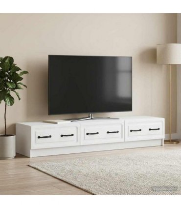 vidaXL TV Cabinet with Drawer White 147 x 34.5 x 27 cm Engineered Wood