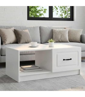 vidaXL Coffee Table White 90 x 50 x 37 cm Engineered Wood — V0672202932