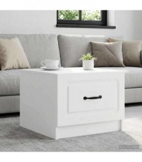 vidaXL Coffee Table with Drawer White 49 x 50 x 37 cm Engineered Wood — V0672202933