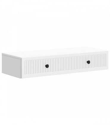 vidaXL Wall-Mounted Side Table Wall-mounted White 87.5 x 34.5 x 17 cm — V0672202961