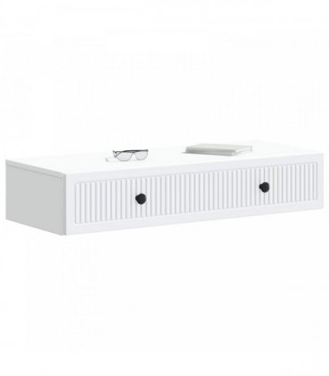 vidaXL Wall-Mounted Side Table Wall-mounted White 87.5 x 34.5 x 17 cm — V0672202961