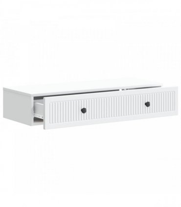 vidaXL Wall-Mounted Side Table Wall-mounted White 87.5 x 34.5 x 17 cm — V0672202961