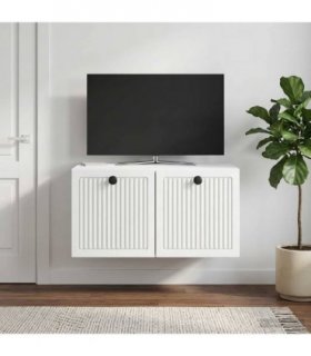 vidaXL Wall-Mounted TV Cabinet White 59.5 x 41 x 30 cm Engineered Wood
