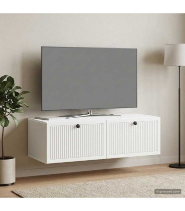 vidaXL Wall-Mounted TV Cabinet White 98 x 41 x 30 cm Engineered Wood