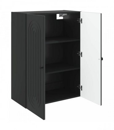 vidaXL Wall-Mounted Cabinet Black 66 x 34.5 x 90 cm Engineered Wood — V0672202979