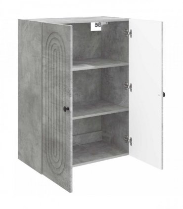 vidaXL Wall-Mounted Cabinet Concrete Grey 66 x 34.5 x 90 cm — V0672202982