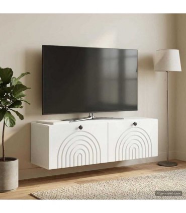 vidaXL Wall-Mounted TV Cabinet White 98 x 31 x 30 cm Engineered Wood — V0672202999