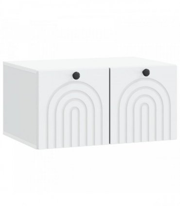 vidaXL Wall-Mounted TV Cabinet White 59.5 x 41 x 30 cm Engineered Wood — V0672203001
