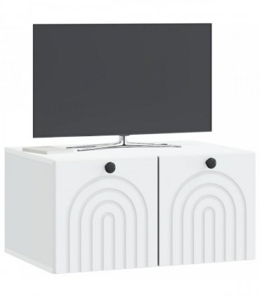 vidaXL Wall-Mounted TV Cabinet White 59.5 x 41 x 30 cm Engineered Wood — V0672203001