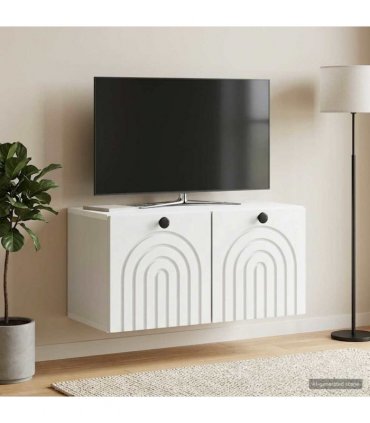 vidaXL Wall-Mounted TV Cabinet White 59.5 x 31 x 30 cm Engineered Wood — V0672203002