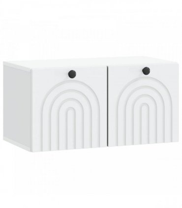 vidaXL Wall-Mounted TV Cabinet White 59.5 x 31 x 30 cm Engineered Wood — V0672203002