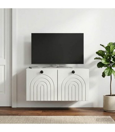 vidaXL Wall-Mounted TV Cabinet White 59.5 x 31 x 30 cm Engineered Wood — V0672203002
