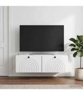 vidaXL Wall-Mounted TV Cabinet White 99 x 41 x 30 cm Engineered Wood — Size: 98 x 41 x 30 cm