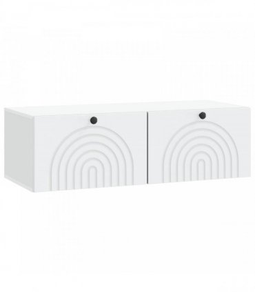 vidaXL Wall-Mounted TV Cabinet White 99 x 41 x 30 cm Engineered Wood — Size: 98 x 41 x 30 cm