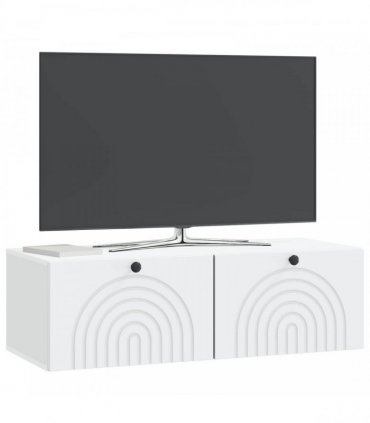 vidaXL Wall-Mounted TV Cabinet White 99 x 41 x 30 cm Engineered Wood — Size: 98 x 41 x 30 cm