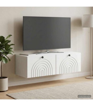 vidaXL Wall-Mounted TV Cabinet White 99 x 41 x 30 cm Engineered Wood — Size: 98 x 41 x 30 cm