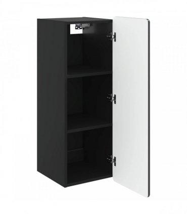 vidaXL Wall-Mounted Cabinet Black 33 x 34.5 x 94 cm Engineered Wood