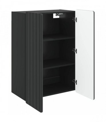 vidaXL Wall-Mounted Cabinet Black 66 x 34.5 x 92 cm Engineered Wood