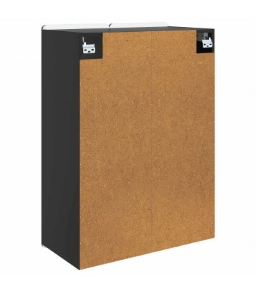 vidaXL Wall-Mounted Cabinet Black 66 x 34.5 x 92 cm Engineered Wood