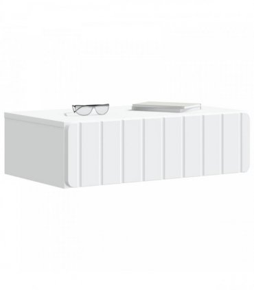 vidaXL Wall-Mounted Side Table White 59 x 34.5 x 17 cm Engineered Wood — V0672203031