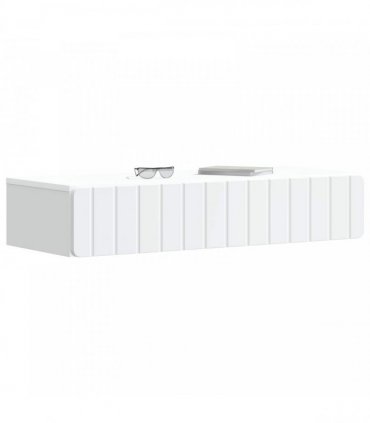 vidaXL Wall-Mounted Side Table Wall-mounted White 87.5 x 34.5 x 17 cm — V0672203032