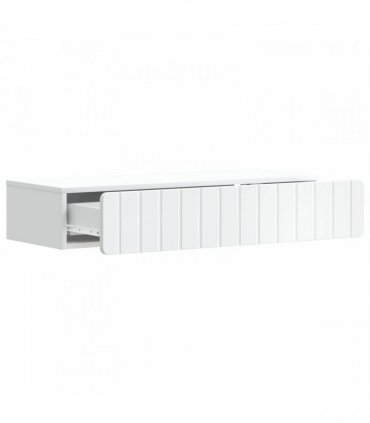 vidaXL Wall-Mounted Side Table Wall-mounted White 87.5 x 34.5 x 17 cm — V0672203032