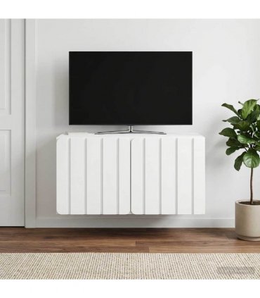 vidaXL Wall-Mounted TV Cabinet White 59.5 x 41 x 30 cm Engineered Wood — V0672203034