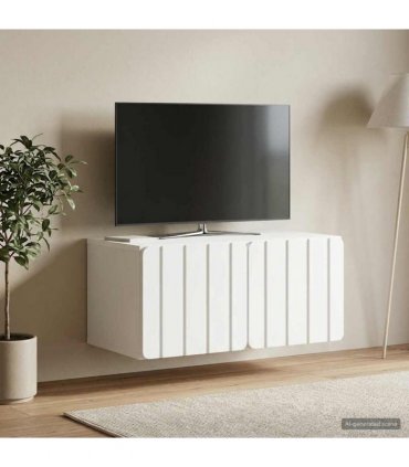 vidaXL Wall-Mounted TV Cabinet White 59.5 x 41 x 30 cm Engineered Wood — V0672203034