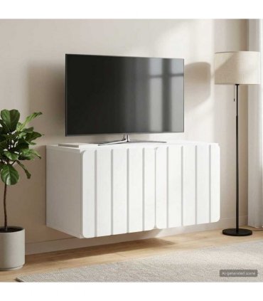 vidaXL Wall-Mounted TV Cabinet White 59.5 x 31 x 30 cm Engineered Wood — V0672203035