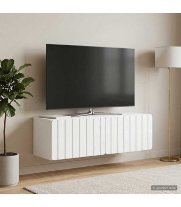 vidaXL Wall-Mounted TV Cabinet White 98 x 31 x 30 cm Engineered Wood — V0672203036