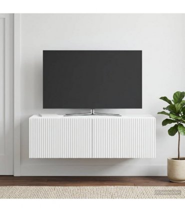 vidaXL Wall-Mounted TV Cabinet White 98 x 41 x 30 cm Engineered Wood — V0672203068
