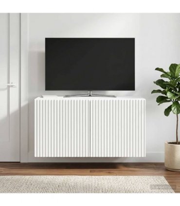 vidaXL Wall-Mounted TV Cabinet White 59.5 x 31 x 30 cm Engineered Wood — V0672203069