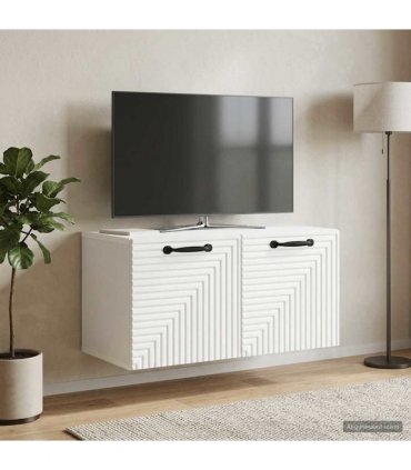 vidaXL Wall-Mounted TV Cabinet White 59.5 x 31 x 30 cm Engineered Wood — Size: 59.5 x 31 cm