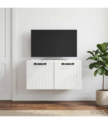 vidaXL Wall-Mounted TV Cabinet White 59.5 x 31 x 30 cm Engineered Wood — Size: 59.5 x 31 cm