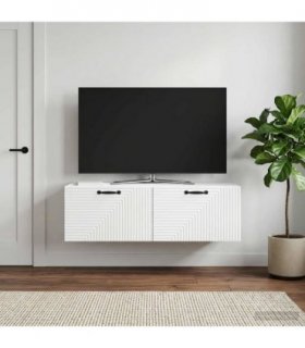 vidaXL Wall-Mounted TV Cabinet White 98 x 41 x 30 cm Engineered Wood — Size: 98 x 41 cm