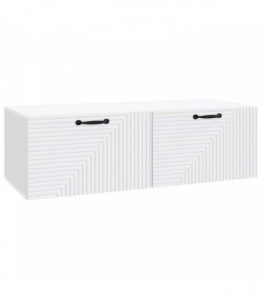 vidaXL Wall-Mounted TV Cabinet White 98 x 41 x 30 cm Engineered Wood — Size: 98 x 41 cm