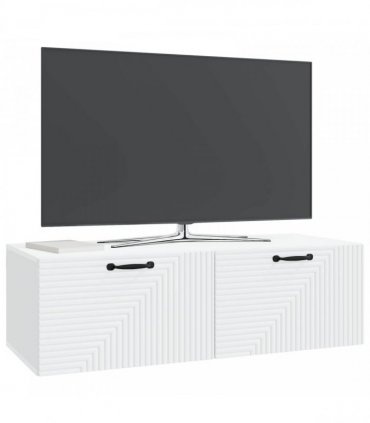 vidaXL Wall-Mounted TV Cabinet White 98 x 41 x 30 cm Engineered Wood — Size: 98 x 41 cm