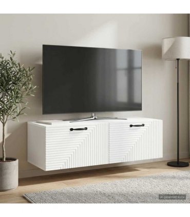 vidaXL Wall-Mounted TV Cabinet White 98 x 41 x 30 cm Engineered Wood — Size: 98 x 41 cm