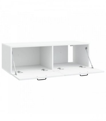 vidaXL Wall-Mounted TV Cabinet White 98 x 41 x 30 cm Engineered Wood — Size: 98 x 41 cm