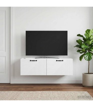 vidaXL Wall-Mounted TV Cabinet White 98 x 31 x 30 cm Engineered Wood — Size: 98 x 31 cm