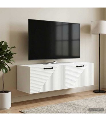 vidaXL Wall-Mounted TV Cabinet White 98 x 31 x 30 cm Engineered Wood — Size: 98 x 31 cm