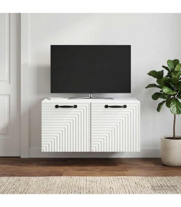 vidaXL Wall-Mounted TV Cabinet White 59.5 x 41 x 30 cm Engineered Wood — Size: 59.5 x 41 cm